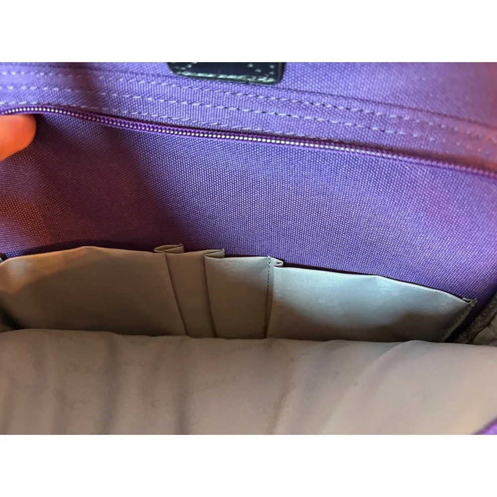 CoolBell Laptop Messenger Bag Unisex Large Purple Multi-Pocket Padded Briefcase